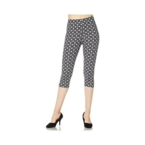 Shiny Stars Print Brushed Capri Leggings