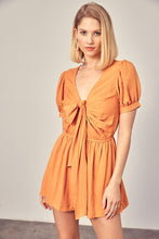 Load image into Gallery viewer, DEEP V NECK FRONT TIE ROMPER
