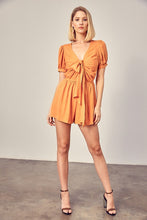 Load image into Gallery viewer, DEEP V NECK FRONT TIE ROMPER
