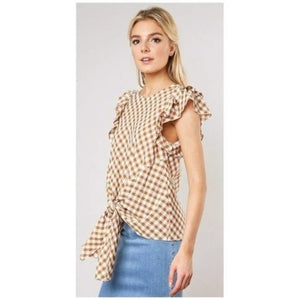 Gingham Ruffle Tank