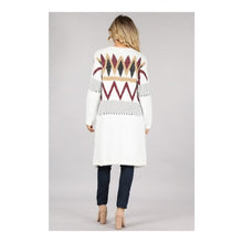 Load image into Gallery viewer, Tribal Open Front Cardigan Sweater
