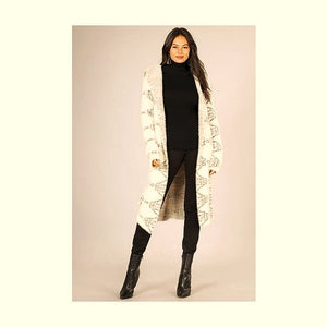 Tribal Hooded Cardigan Sweater