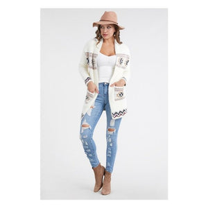 Native Tribal Western Aztec Cardigan Sweater