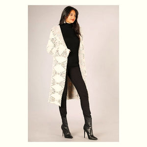 Tribal Hooded Cardigan Sweater