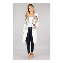 Load image into Gallery viewer, Tribal Open Front Cardigan Sweater
