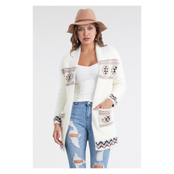 Native Tribal Western Aztec Cardigan Sweater