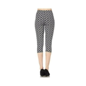 Shiny Stars Print Brushed Capri Leggings
