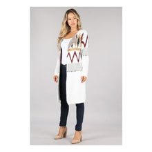 Load image into Gallery viewer, Tribal Open Front Cardigan Sweater
