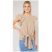 Load image into Gallery viewer, Gingham Ruffle Tank
