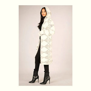 Tribal Hooded Cardigan Sweater